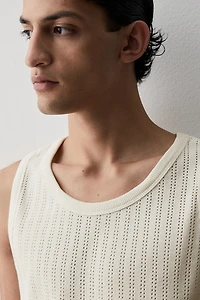 Slim Fit Pointelle Jersey Tank Top