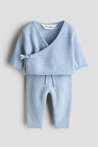 2-Piece Cotton Textured-Knit Set
