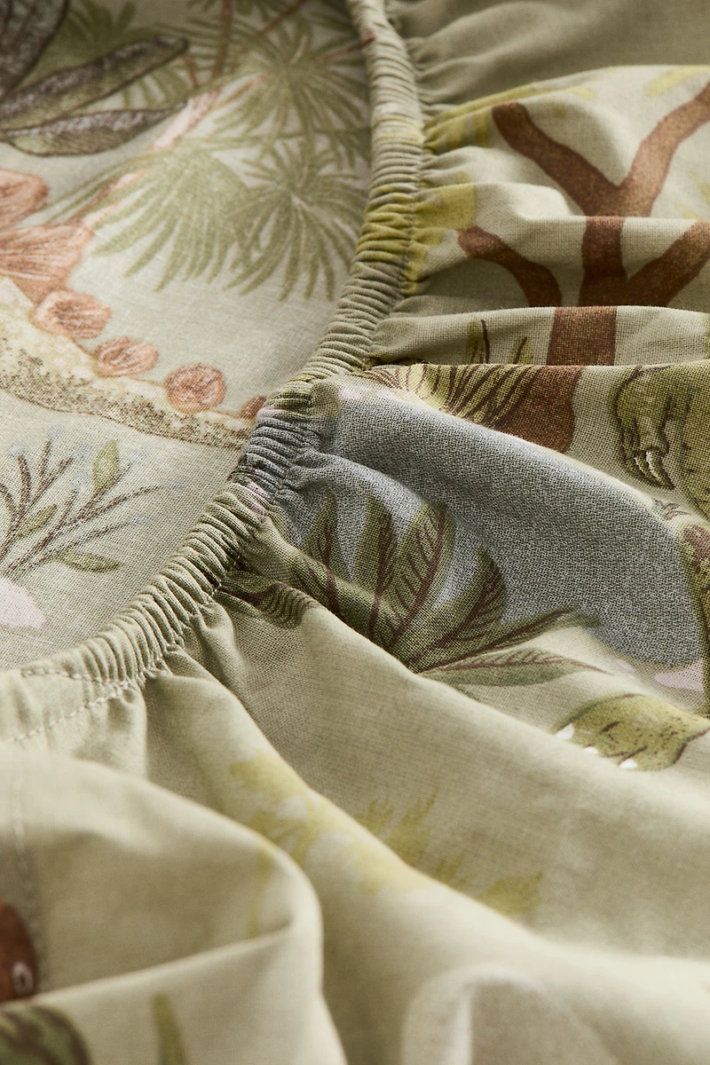 Patterned Cotton Fitted Sheet