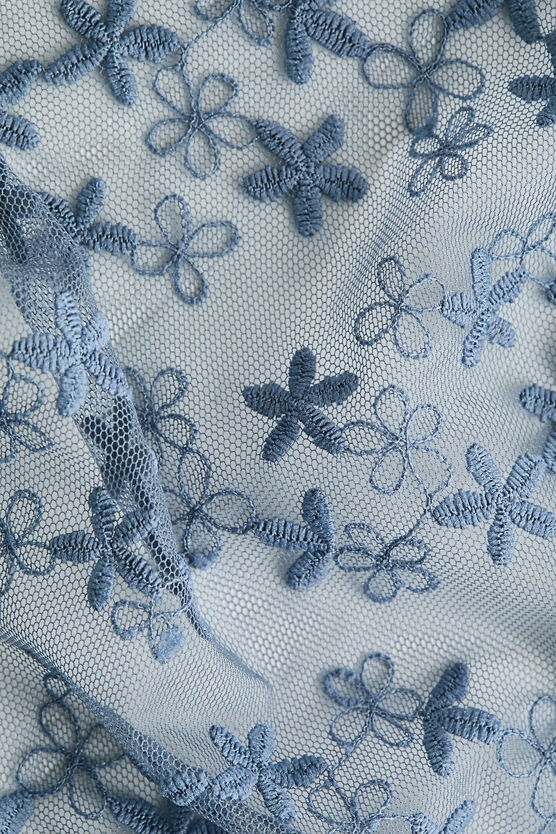 Embroidered Mesh Hip Scarf