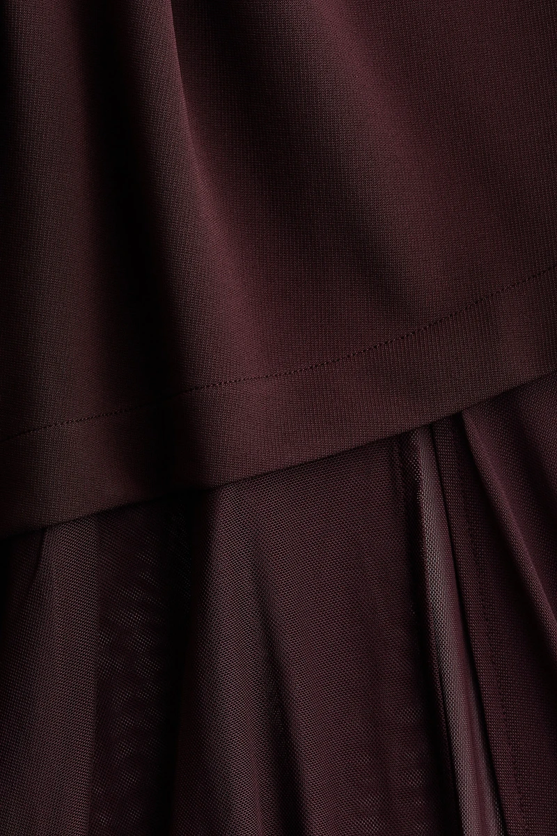 Dual-Fabric Bandeau Dress