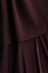 Dual-Fabric Bandeau Dress