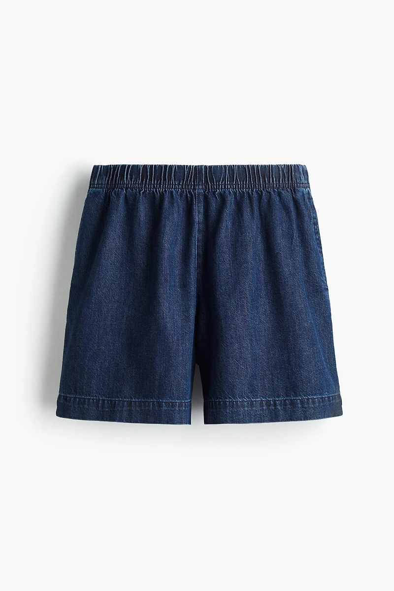 Short en denim avec taille élastique