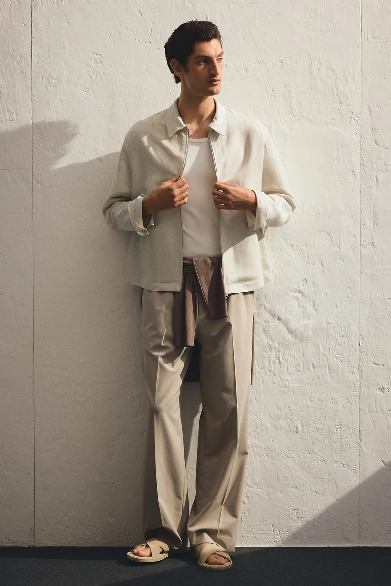 Regular-Fit Linen-Blend Jacket