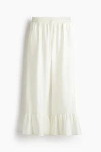 Ruffle-Trimmed Drawstring Pants