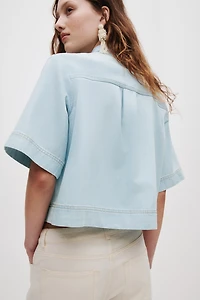 Short-Sleeved Denim Shirt