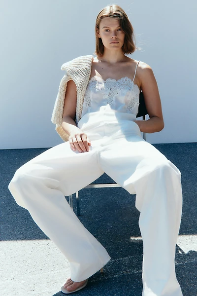 Haut en viscose avec dentelle