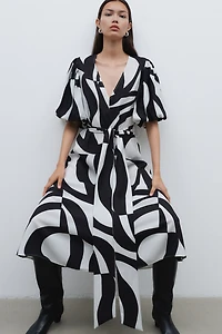 Tie-Belt Dress