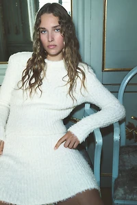 Flared Fluffy-Knit Skirt