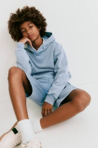 2-Piece Brushed-Inside Sweatshirt and Shorts Set