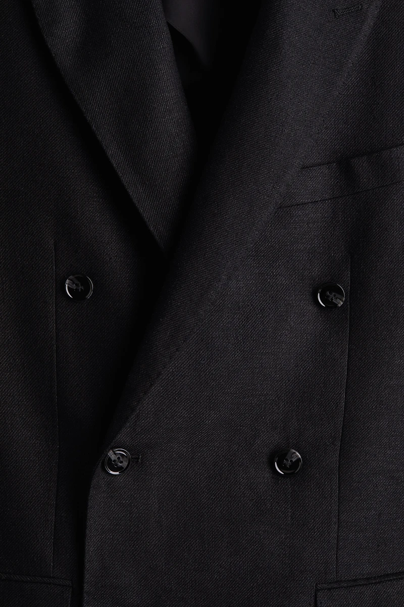 Veste croisée décontractée en lin mélangé