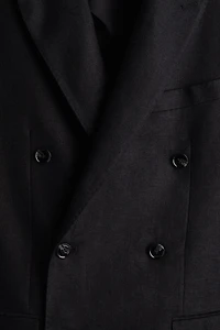 Veste croisée décontractée en lin mélangé