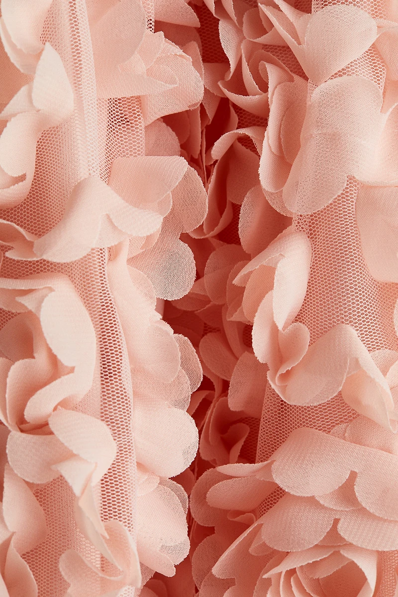 Floral-Appliqué Jersey Dress