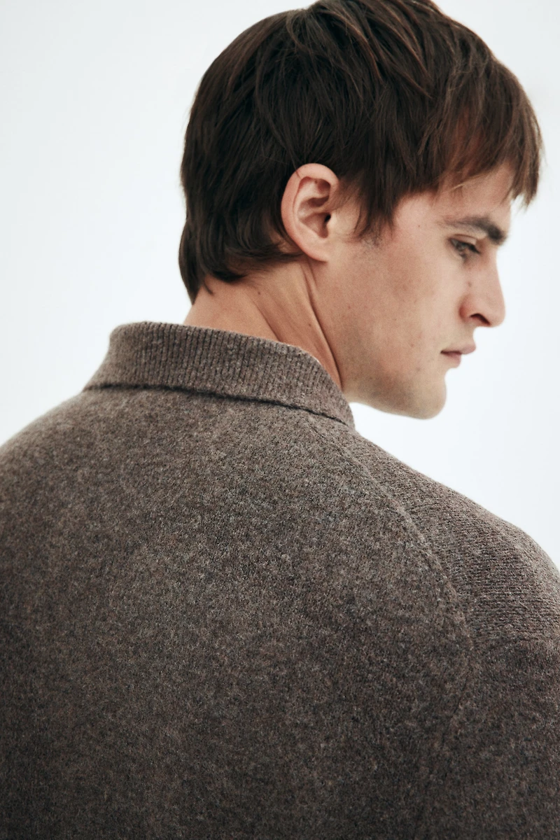 Regular-Fit Cardigan with Collar