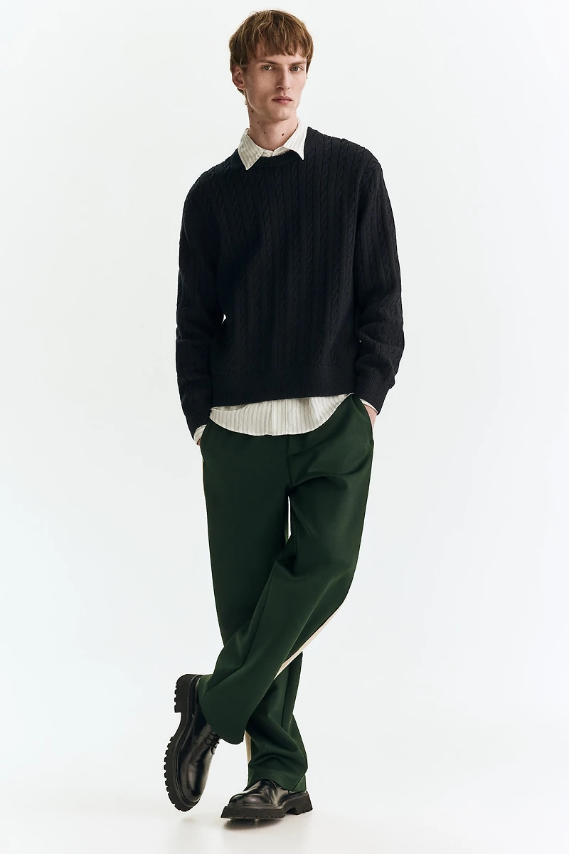 Regular-Fit Cable-Knit Sweater