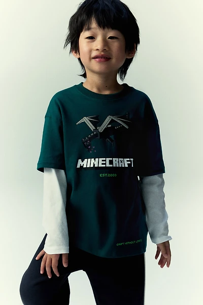 Cotton T-Shirt with Printed Motif