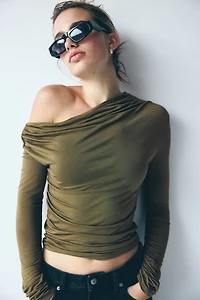 Draped One-Shoulder Top