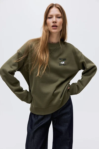 Sweatshirt with Text Motif
