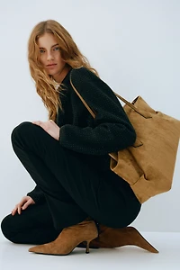 Bottines chaussettes en cuir