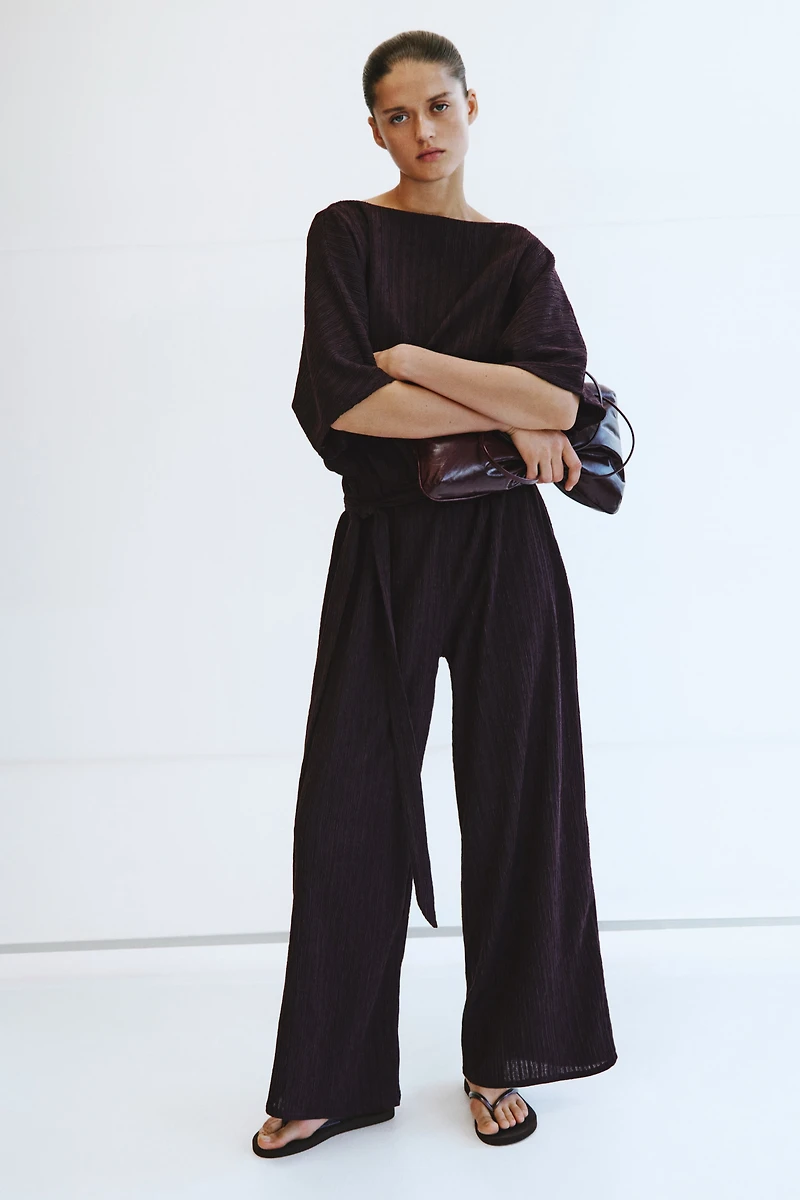 Textured Jersey Jumpsuit