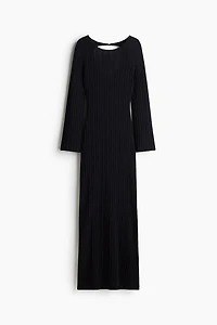 Open-Back Pointelle-Knit Dress