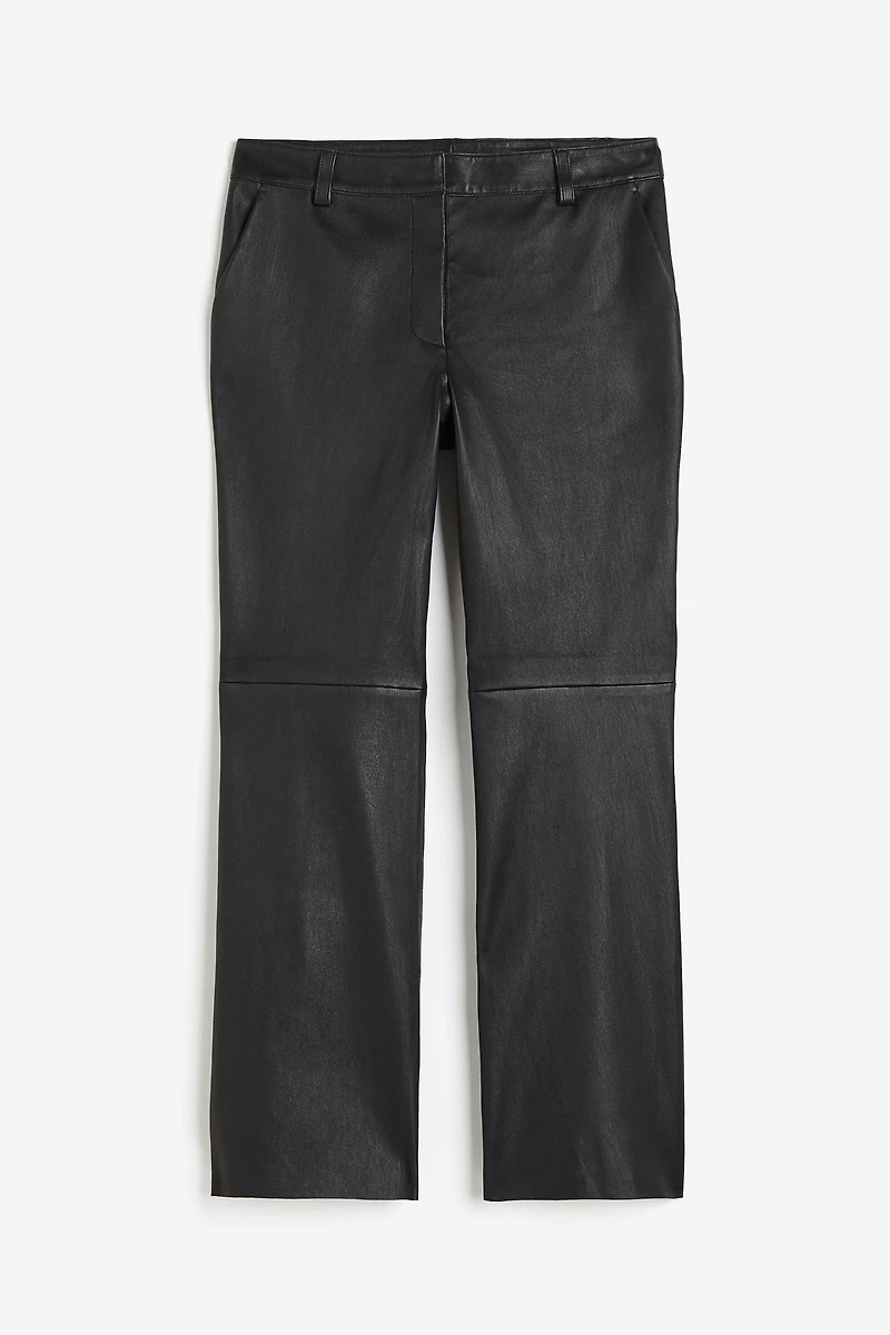 Pantalon évasé en cuir