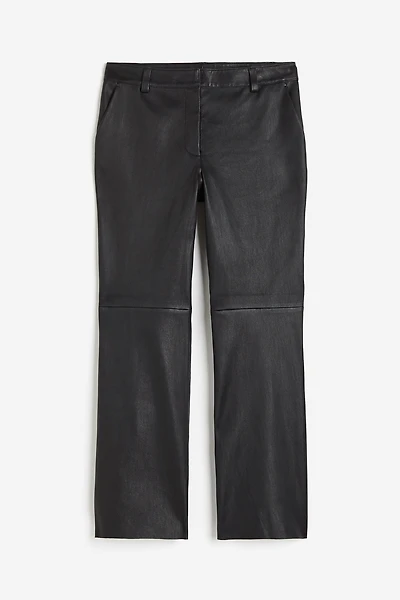 Pantalon évasé en cuir