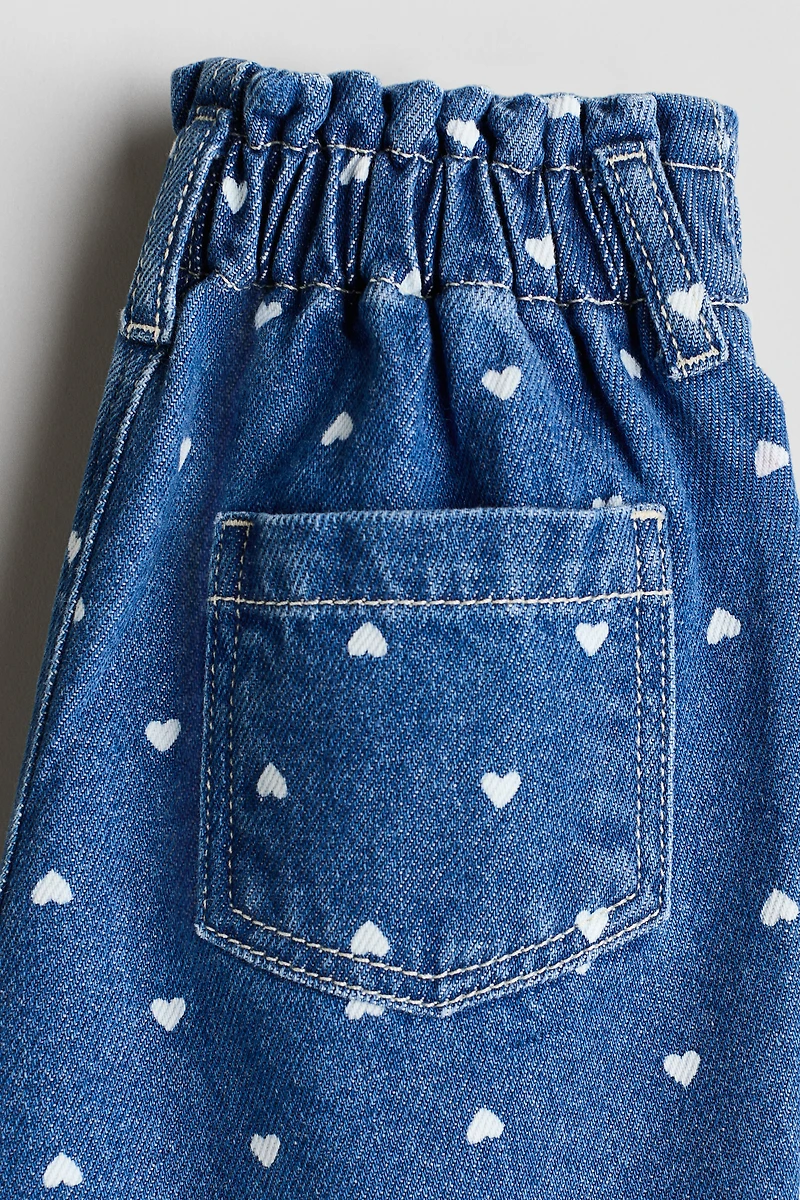 Printed Paper-Bag Jeans