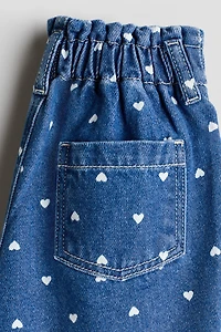 Printed Paper-Bag Jeans