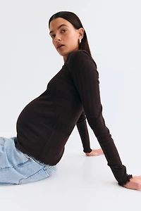 MAMA Pointelle-Knit Top