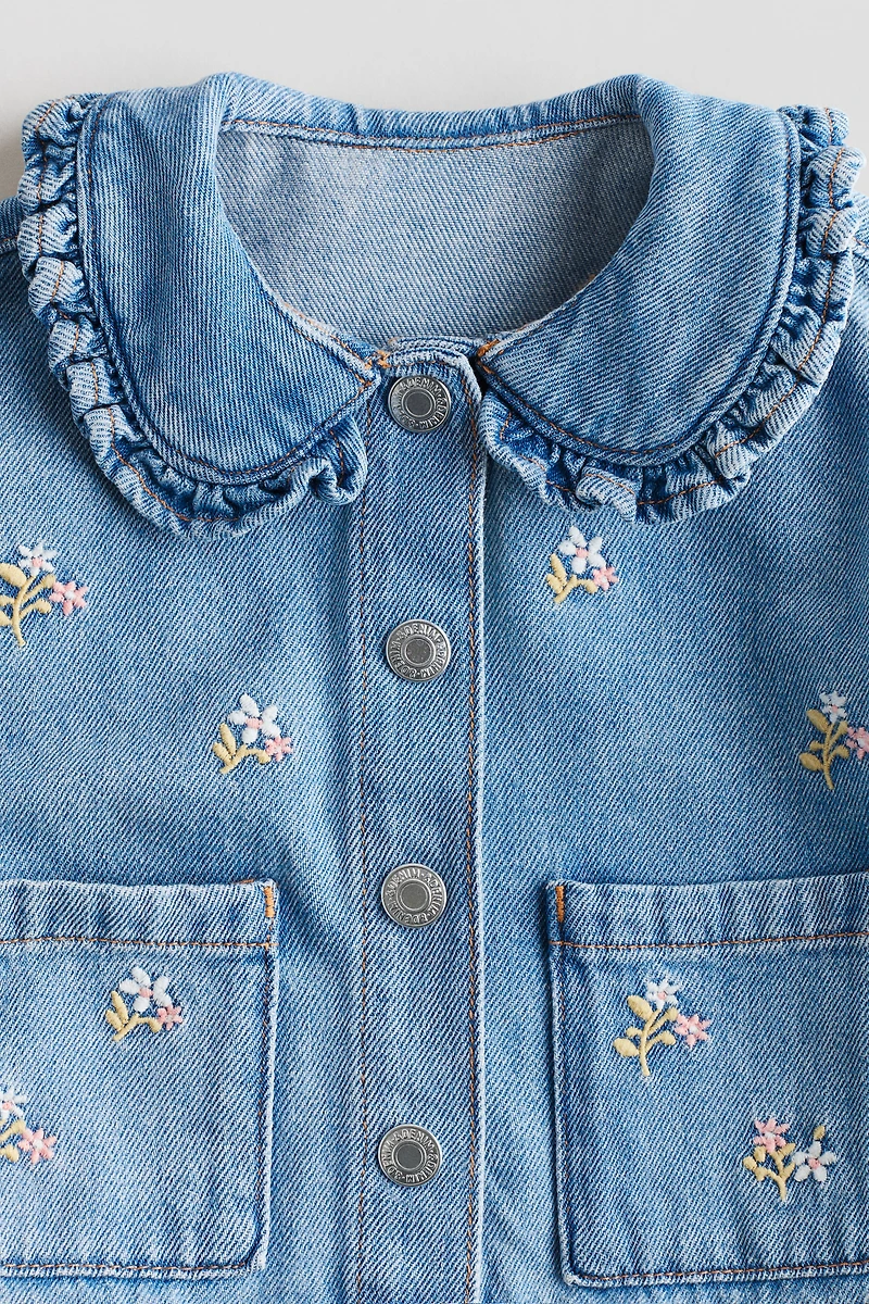 Embroidered-Detail Denim Jacket