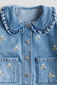 Embroidered-Detail Denim Jacket