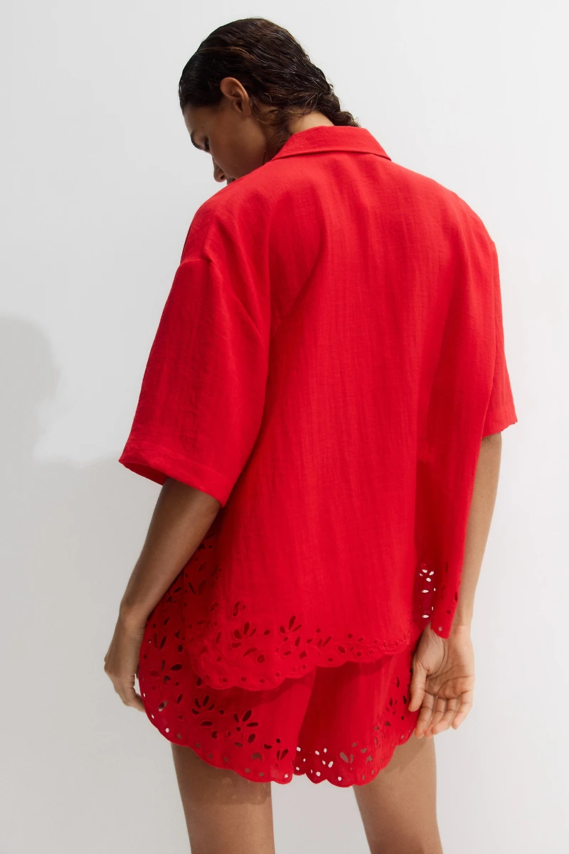 Shorts with Eyelet Embroidery