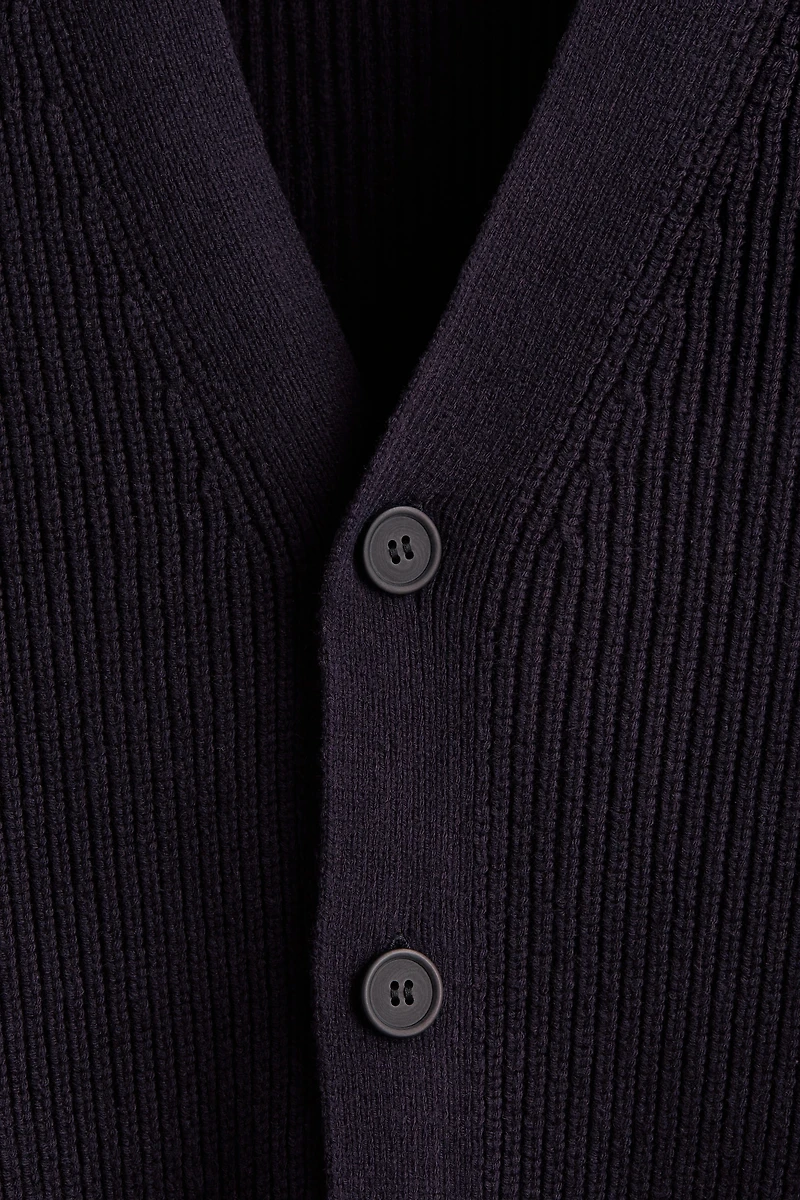 Relaxed-Fit Rib-Knit Cardigan