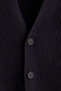 Relaxed-Fit Rib-Knit Cardigan