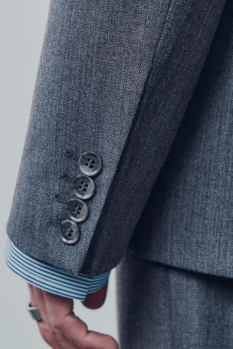 Veste à fermeture droite en laine mélangée