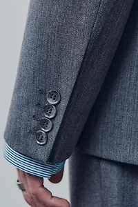 Veste à fermeture droite en laine mélangée