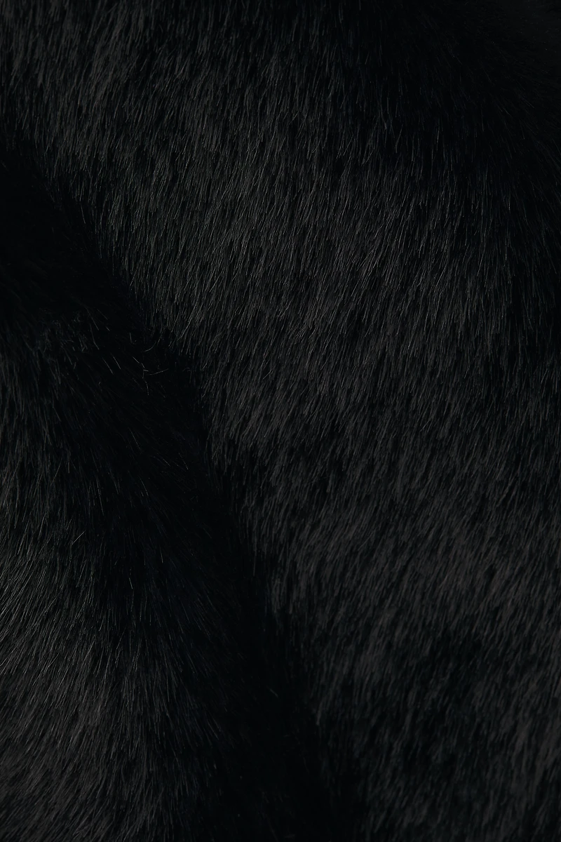 Fluffy Coat with Shawl Collar