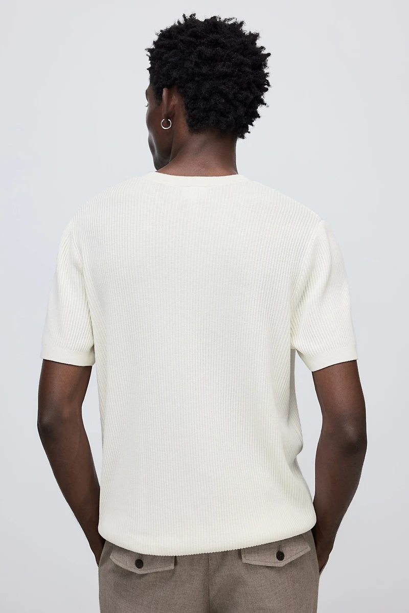 T-shirt Coupe Classique en tricot côtelé