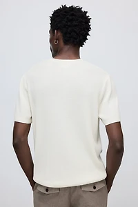 T-shirt Coupe Classique en tricot côtelé
