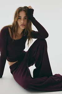 Wide-Leg Pull-On Pants