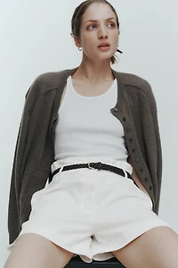 Belted Twill Shorts