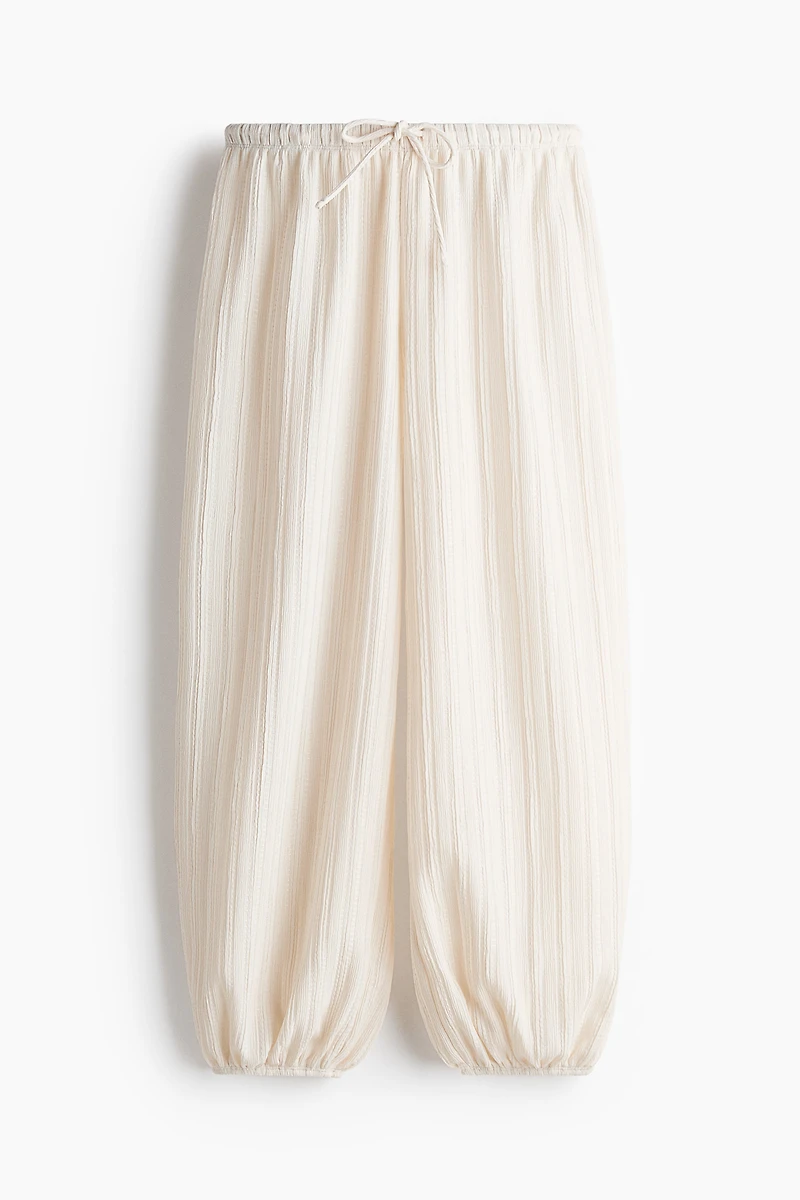 Textured Balloon-Leg Pants