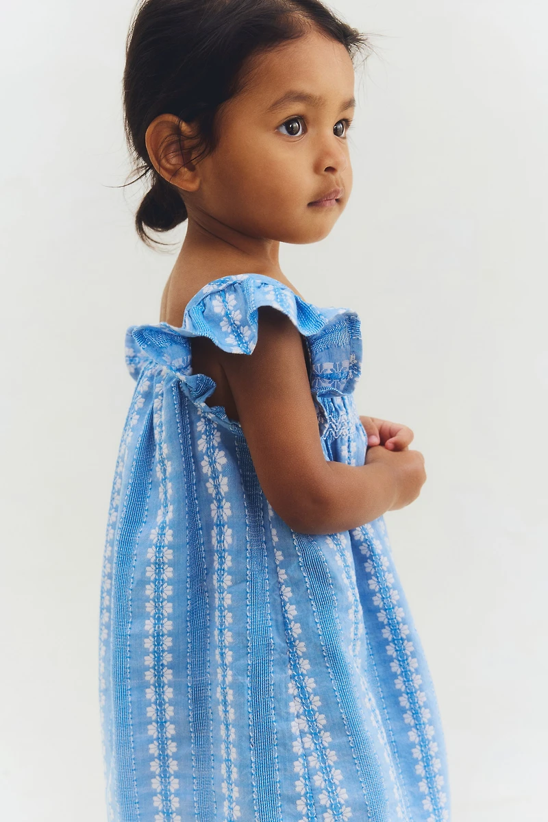 Embroidered-Detail Cotton Dress