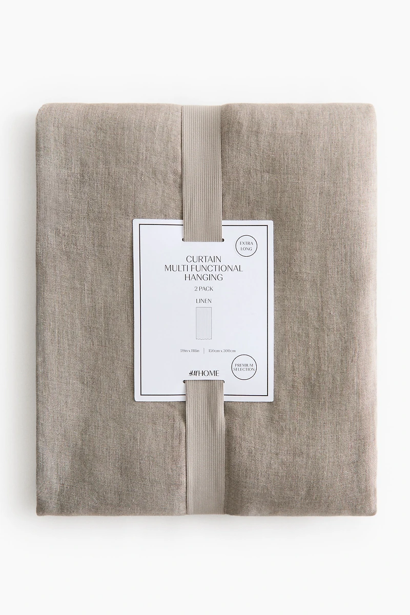 2-Pack Long Linen Curtain Panels