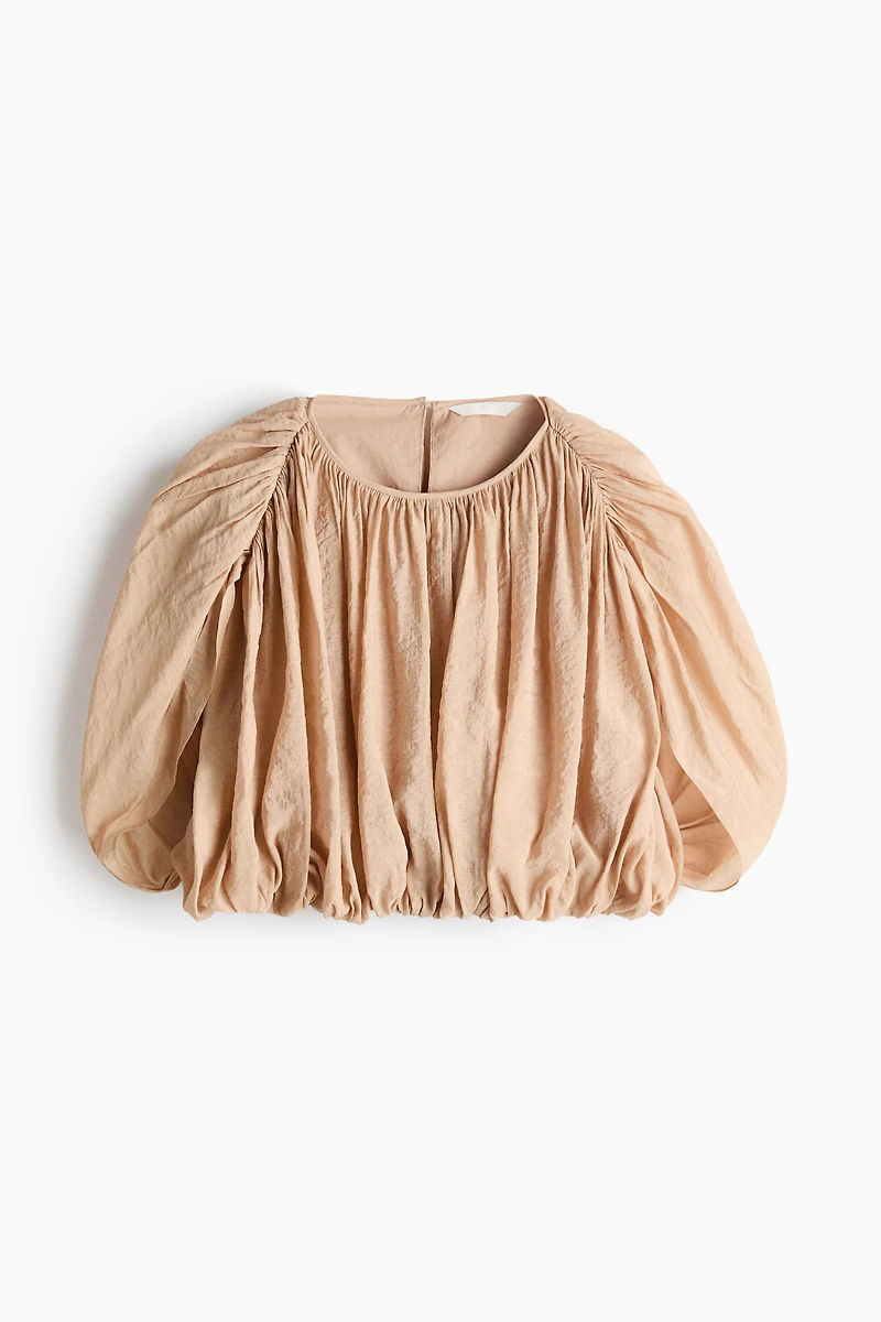 Bubble-Hem Crêpe Top