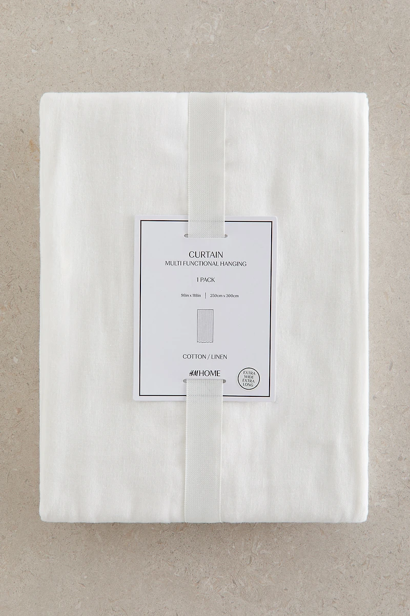 One-pack Long and Wide Linen-Blend Curtain Panel