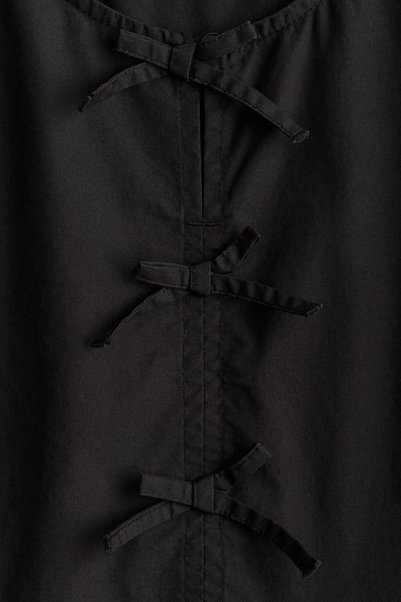 Puff-Sleeved Cotton Dress