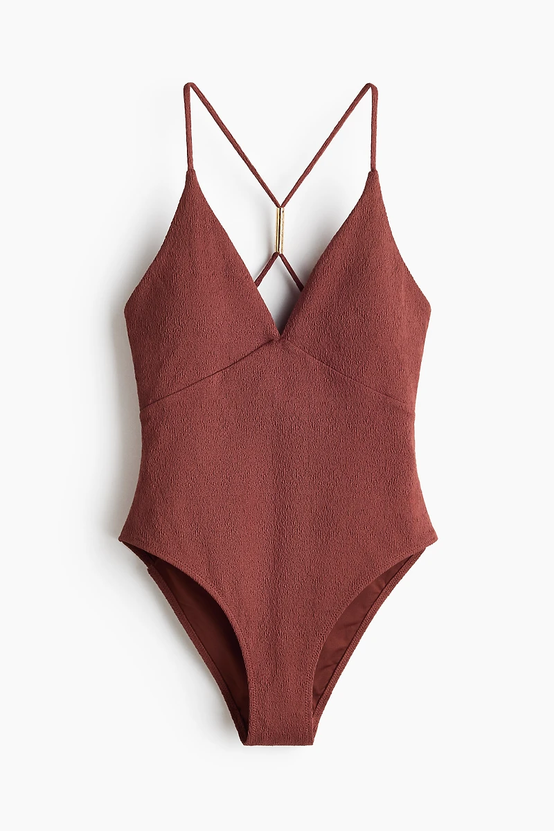 Padded-Cup High-Leg Swimsuit