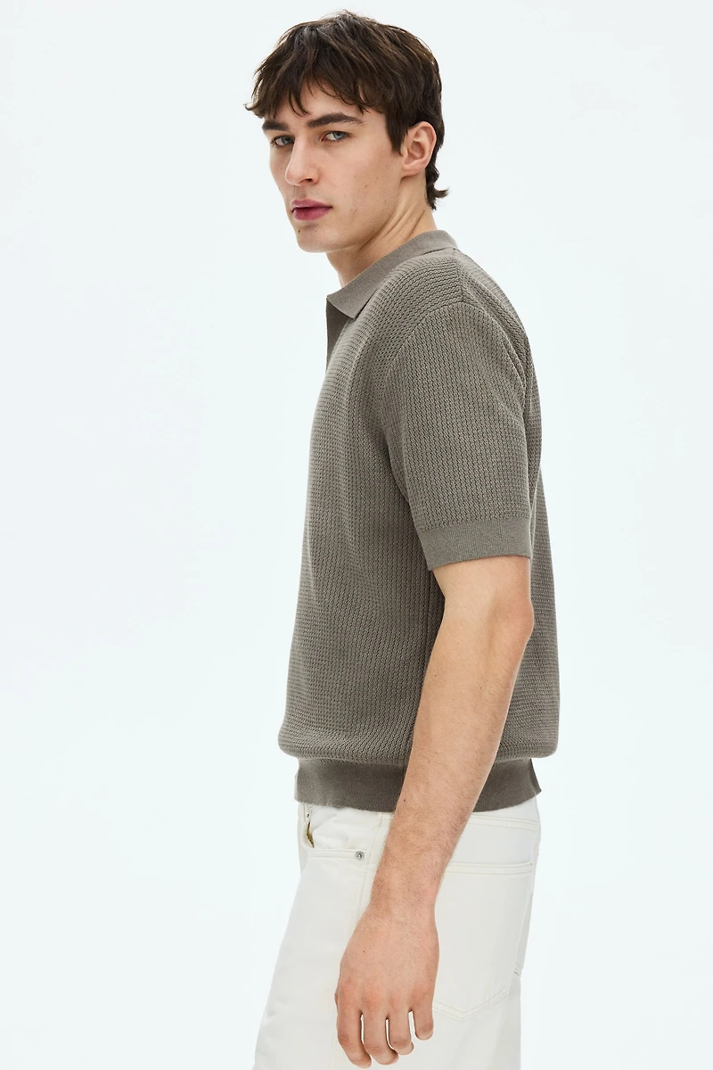 Polo coupe classique en tricot torsadé